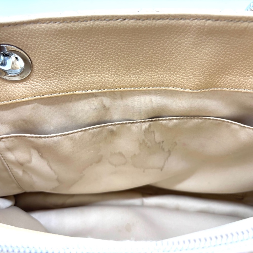 Chanel Beige Quilted Caviar Leather GST Shopper Tote - Picture 11 of 12